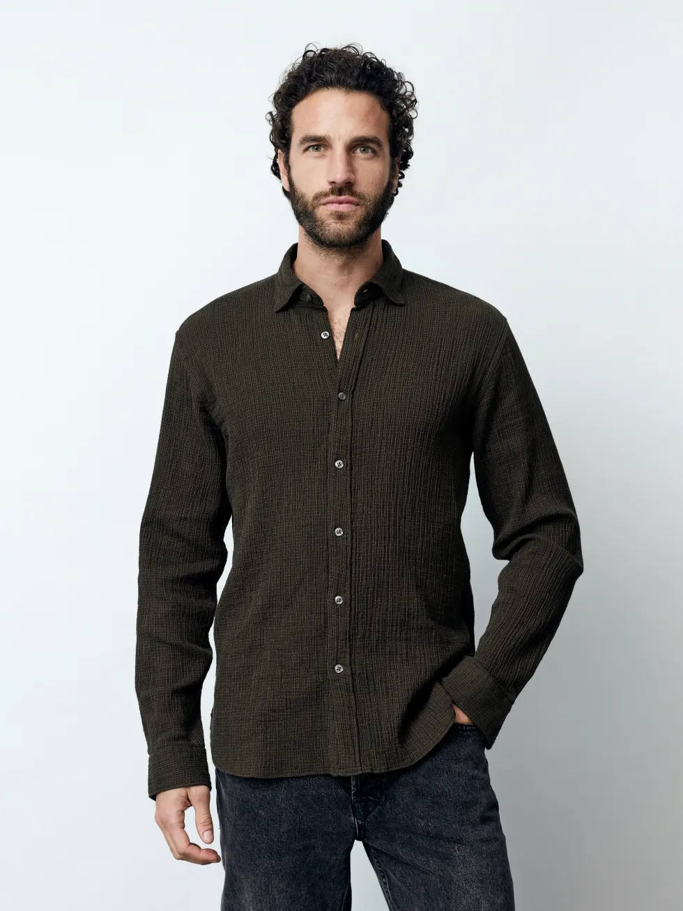 LUCA HBD - Langarm Herren Overshirt, gewebt